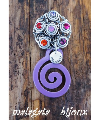 Broche Violetas Espirales