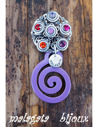 Broche Violetas Espirales